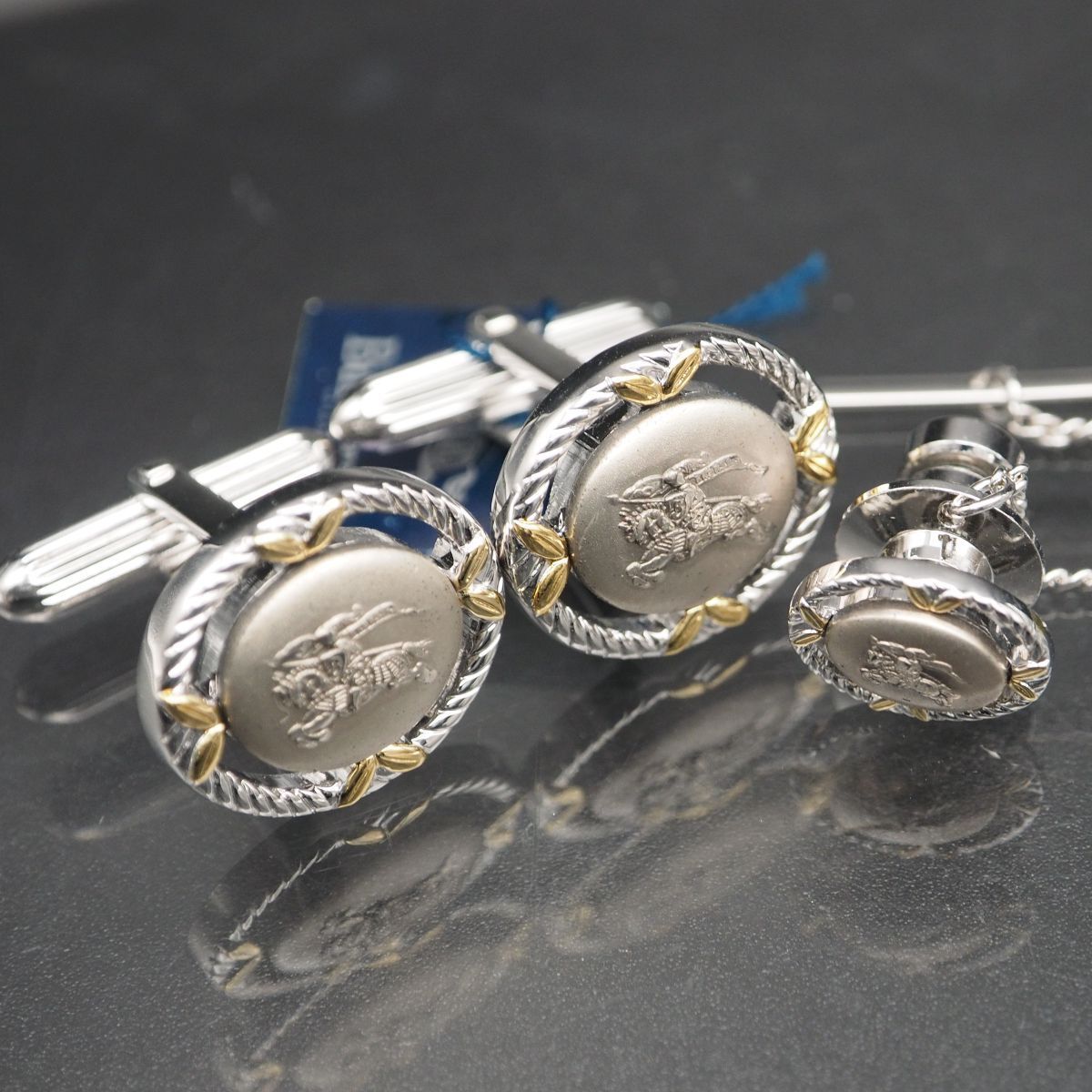 HERMES エルメス カフリンクス クイズ レインボー カフス HERMES - エルメス カフス クイズ レインボー Hモチーフ H