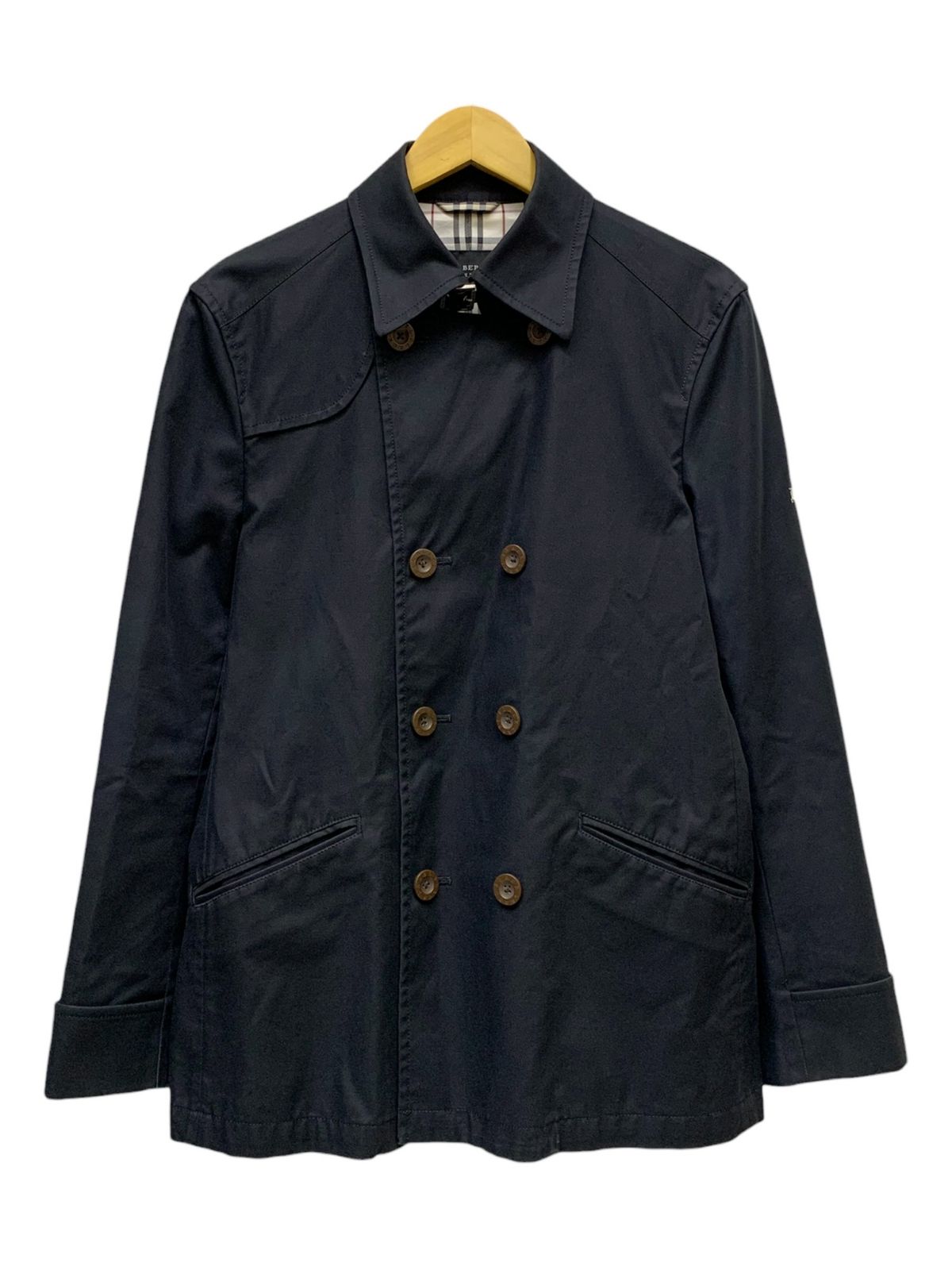 BURBERRY BLACK LABEL バーバリーブラックレーベル ピーコート BMP14-202-09 L ブラック メンズ|036