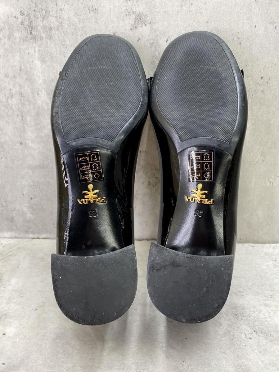 PRADA プラダ DNC666 リボン エナメル パンプス size38(約25.0cm
