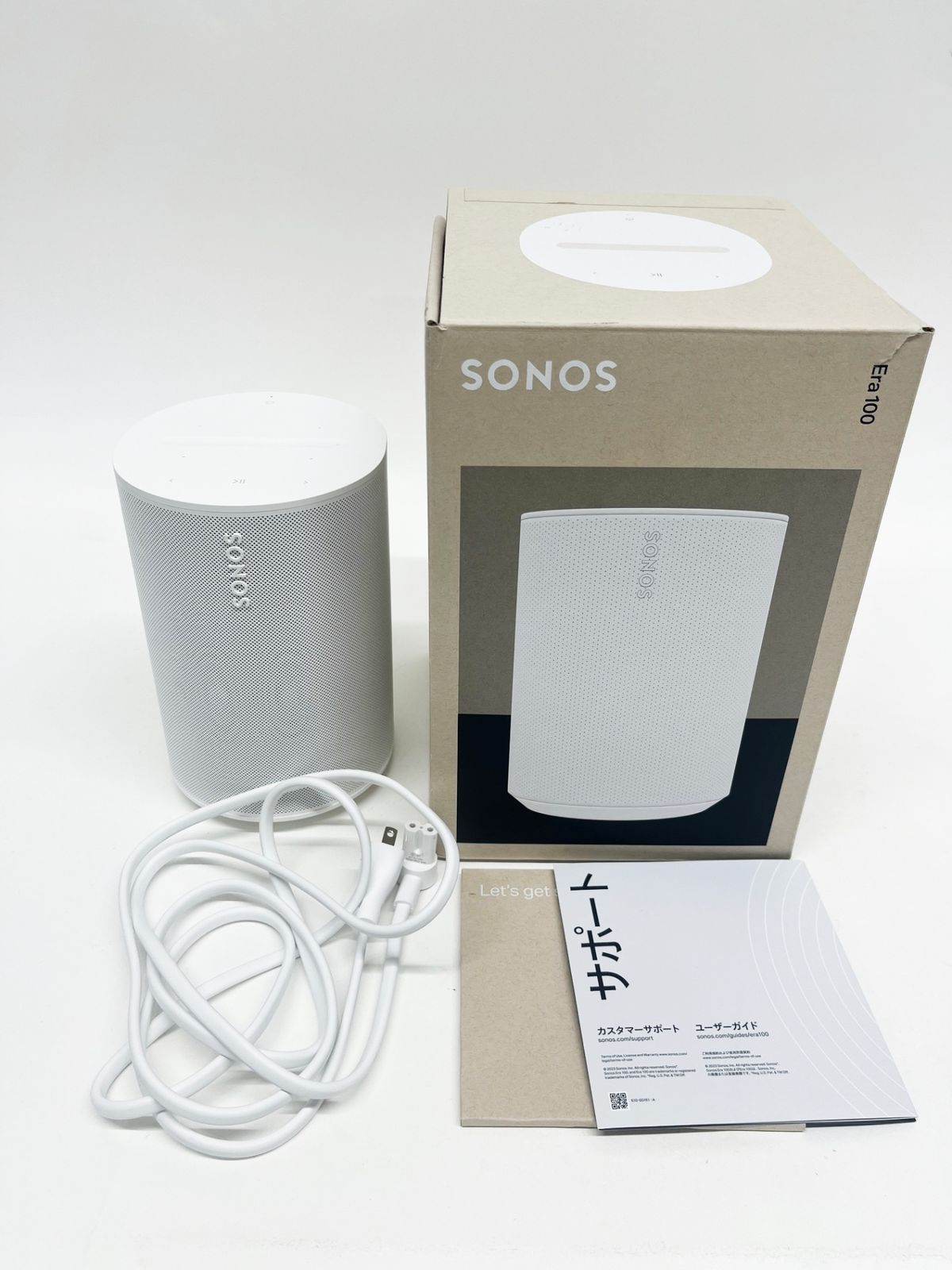 Sonos Era 100 スマートスピーカー ホワイト Wi-Fi Bluetooth Trueplay Apple AirPlay ライン入力 タッチ操作 R2505-180