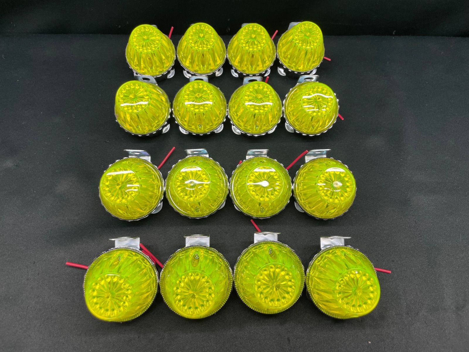 S-92 蛍光イエロー 16個 サイドランプ NO.16 黄 板橋用品製作所 電球式 レトロ デコトラ アート 車高灯 蛍 ゼリーマーカー
