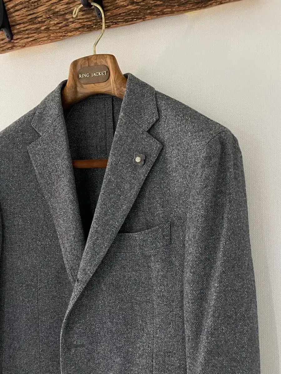 LARDINI ラルディーニ バーズアイ グレー ブートニエ ジャケット