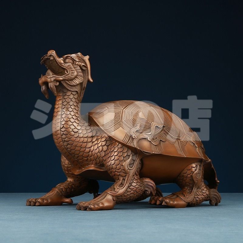 龍亀 亀 置物 オブジェ 銅製 運 金運 健康運 出世運 家庭運 家内安全 インテリア 玄関 リビング 贈り物 プレゼント 魔除け オフィス 飾品 幸運 長寿 豪華