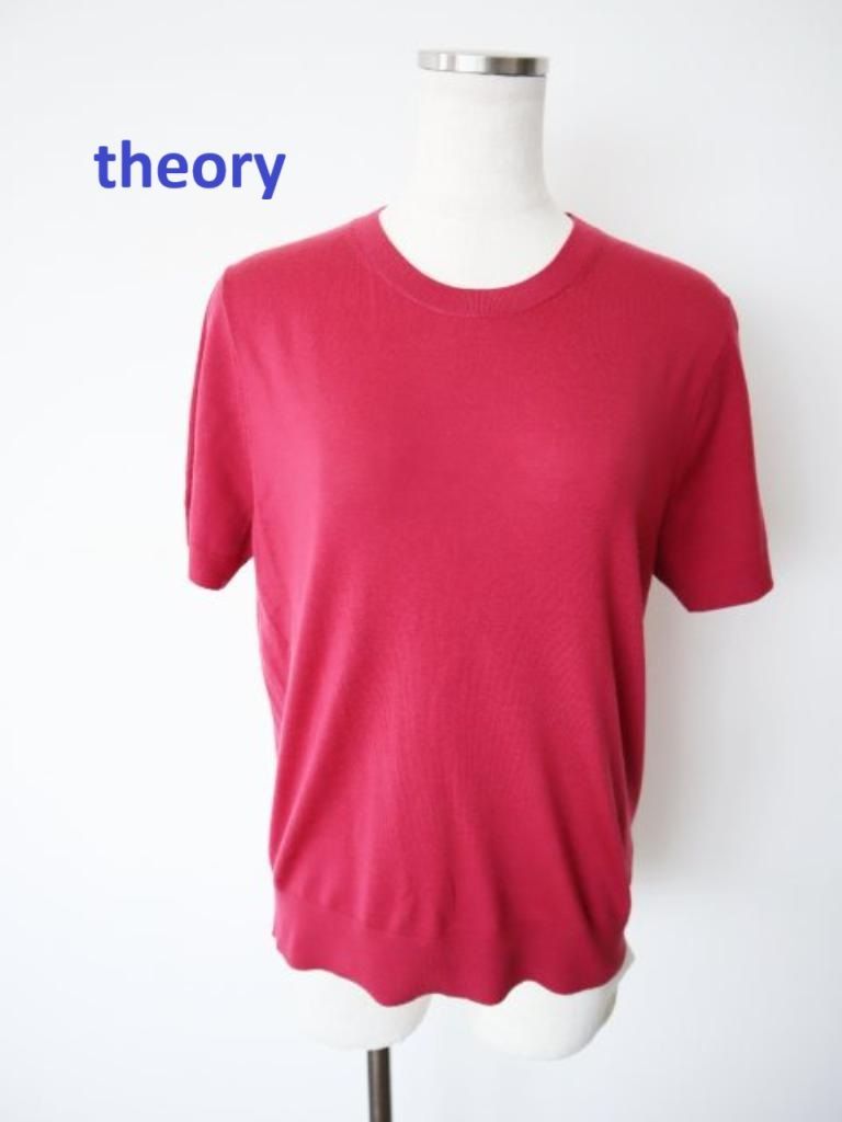 theory セオリー REGAL WOOL BASIC TEE P ニット LLサイズ レッド 毛