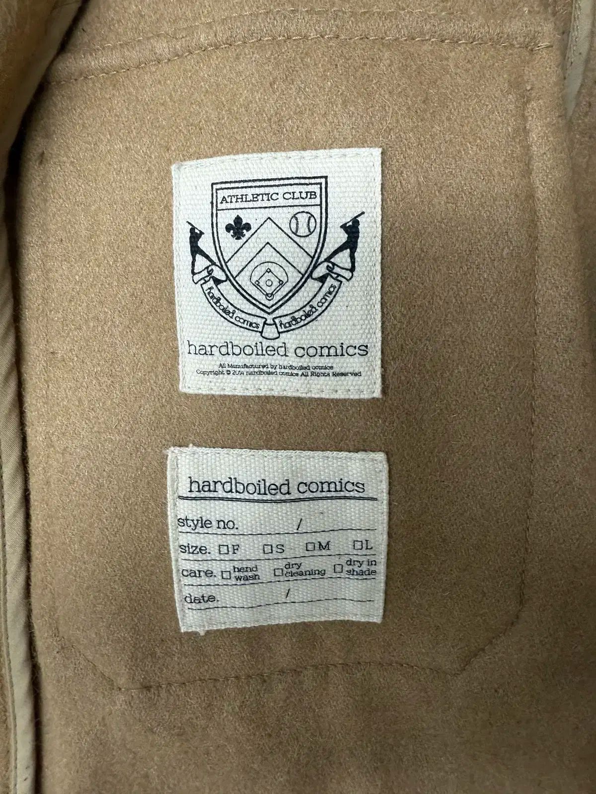 ハードボイルドコミック hardboiledcomics ベージュ ウール ジャケット L