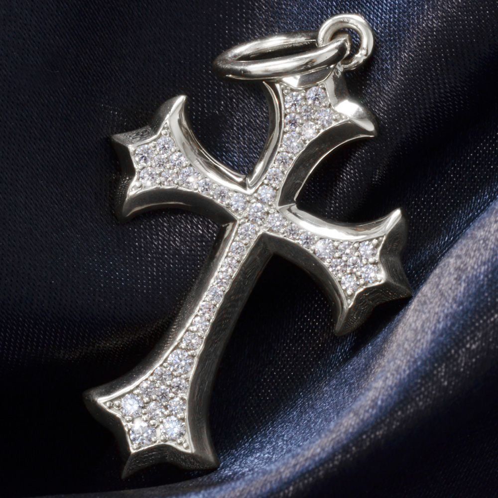 メンズ ネックレス ペンダントトップ ホワイトゴールドk18 ダイヤモンド 一粒 クロス 18金 チェーン 十字架 コントラッド 東京 シンプル 送料無料 ネックレス メンズ ダイヤモンド ネックレス 一粒 ホワイトゴールドk18