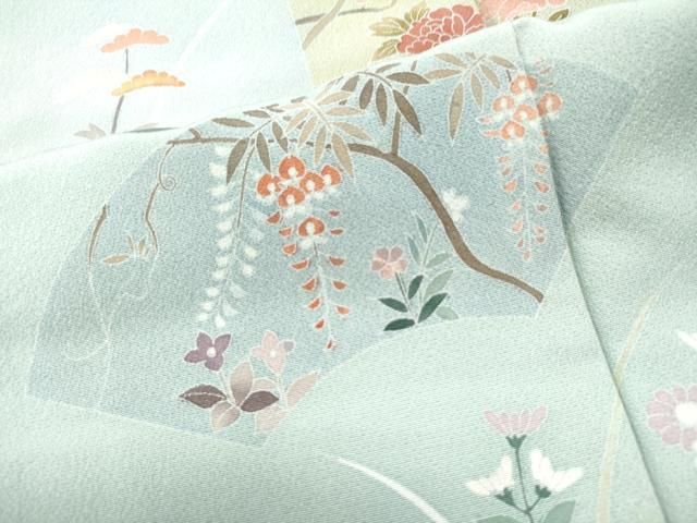 平和屋着物○訪問着 友禅 作家物 短冊地紙草花文 暈し染め 正絹 逸品