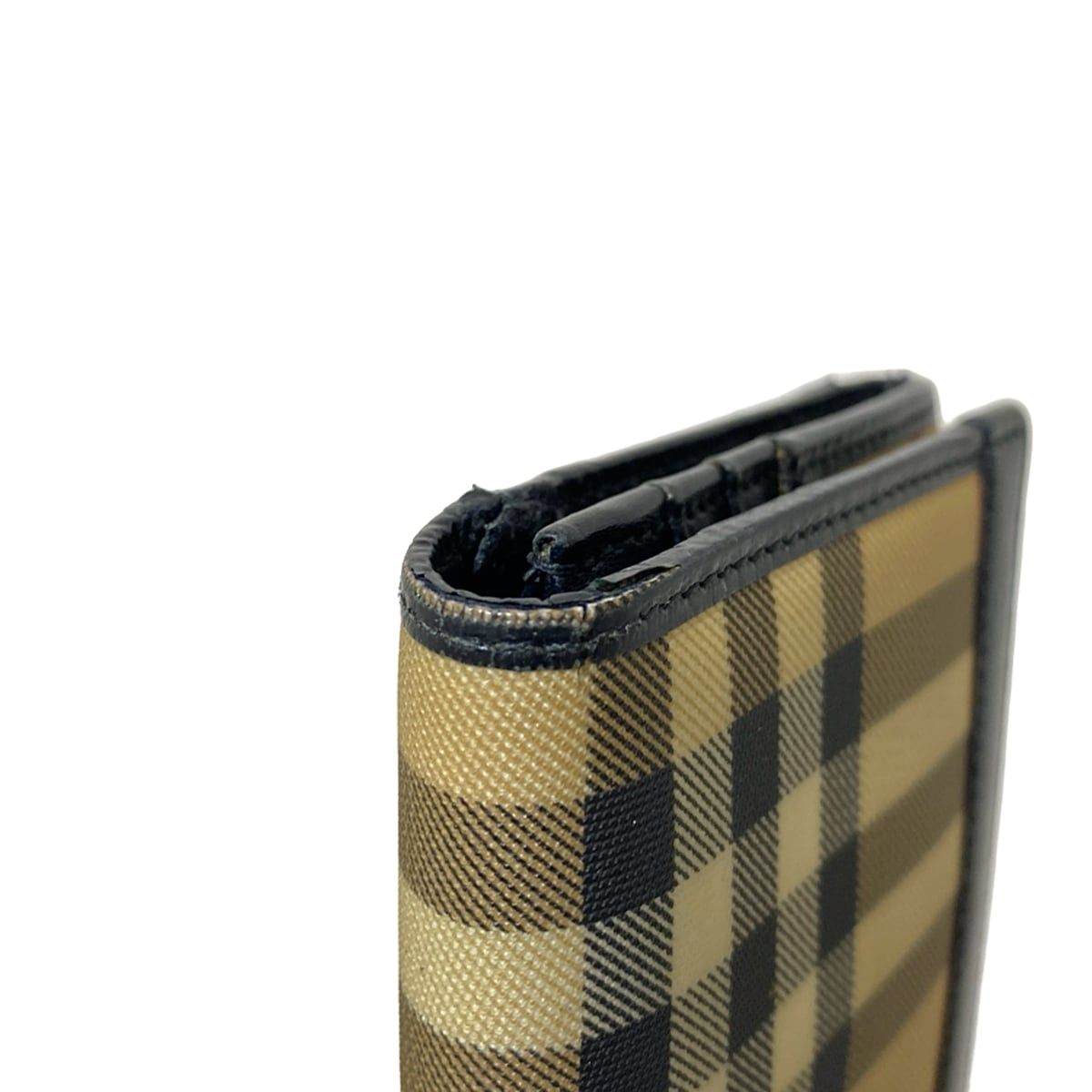 Burberry LONDON(バーバリーロンドン) 長財布 - ベージュ×黒×ボルドー チェック柄 レザー - メルカリ