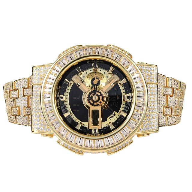 カスタム G-SHOCK GA110gb バゲッドカットベゼル フルカスタマイズ