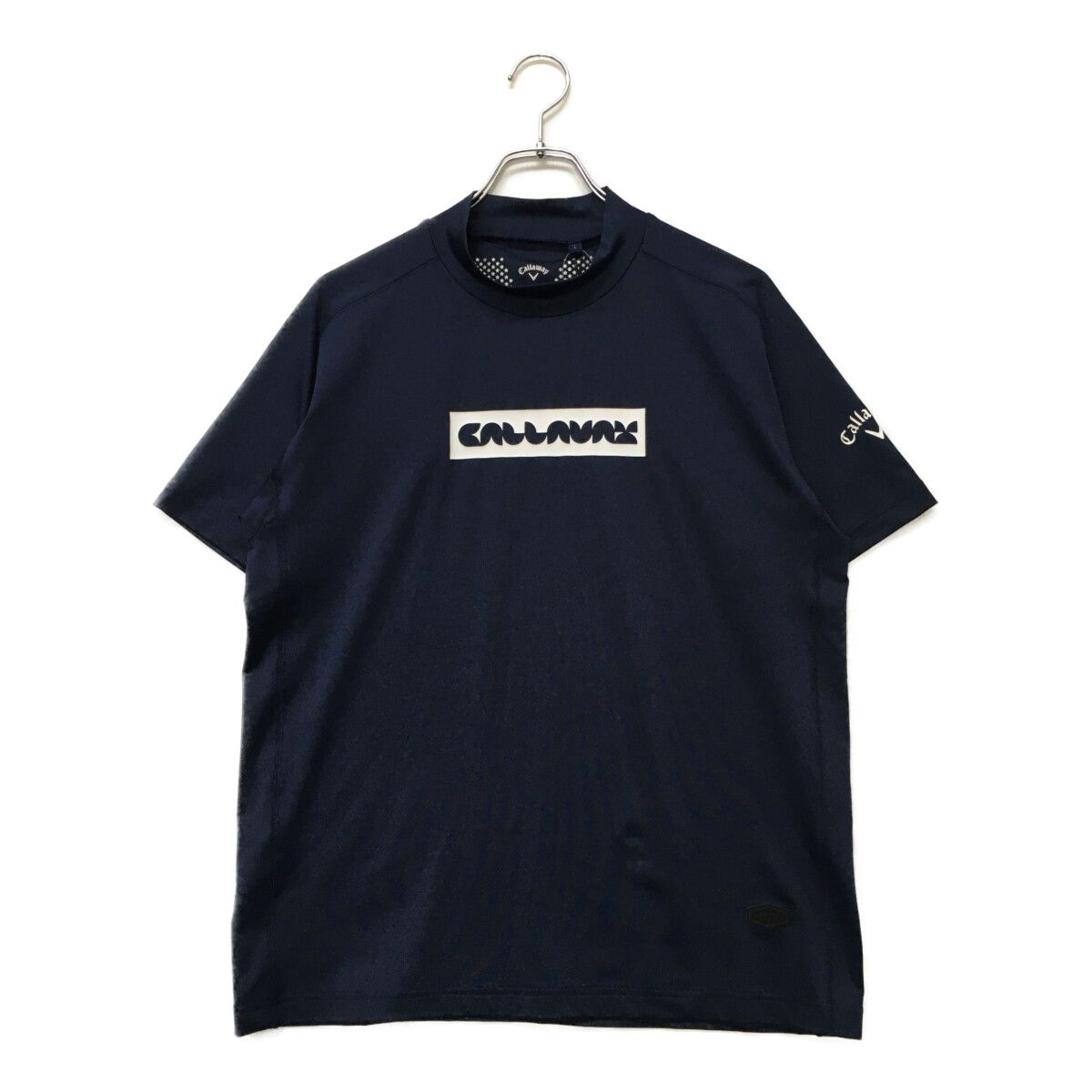 Callaway - coco 未使用品 キャロウェイ Callaway メンズ 半袖シャツ L 紺 【2024年春夏モデル】モックネック Callaway キャロウェイ 幾何学ロゴジャカード モックネック 半袖