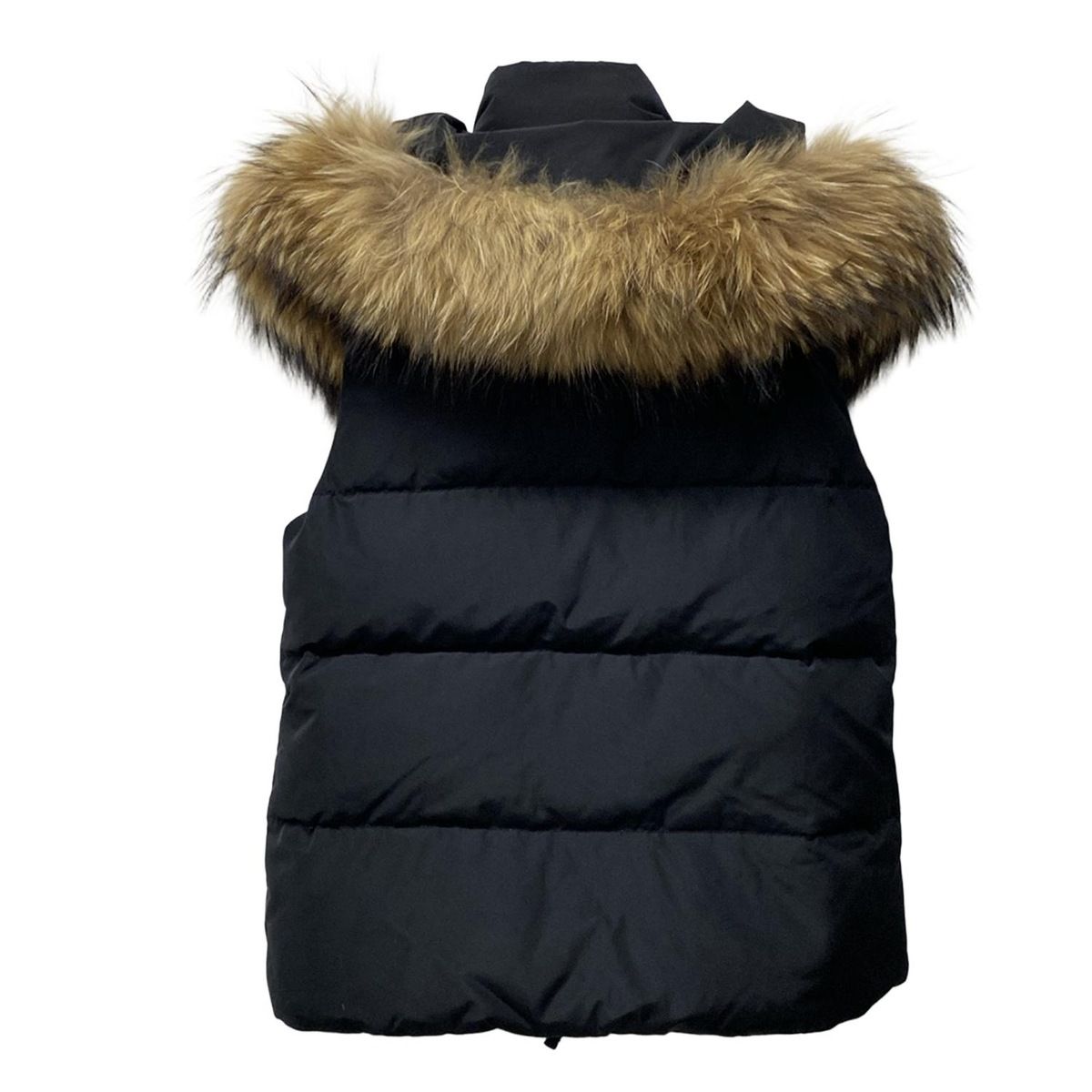 G.O.A goa ゴア ダウンベスト サイズS レディース - 黒 ジップアップ ファー着脱可 冬