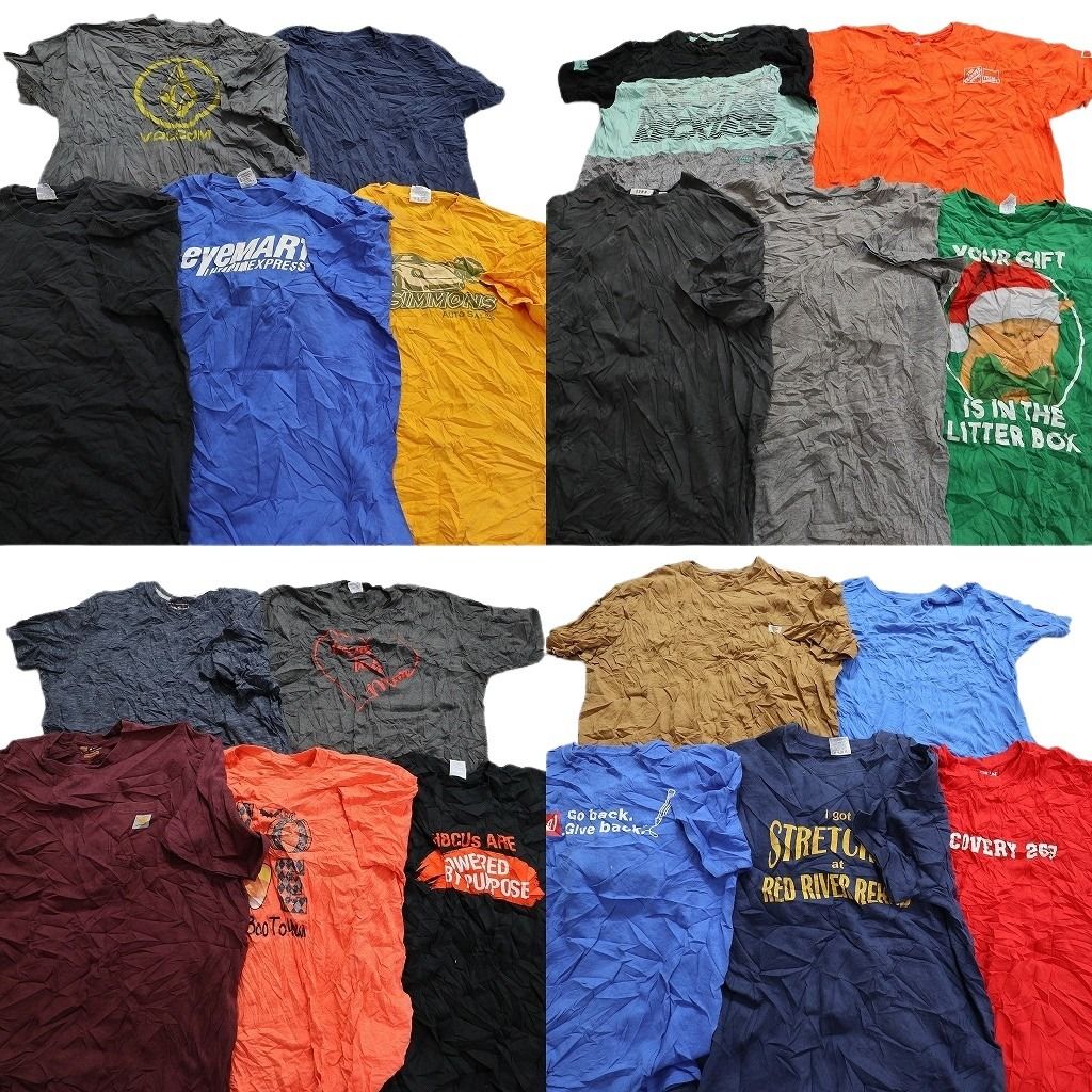 古着卸 まとめ売り カラーmix プリント 半袖Tシャツ 20枚セット (メンズ XL ) ボルコム バイカラー 乗り物 中古 古着 MY7354