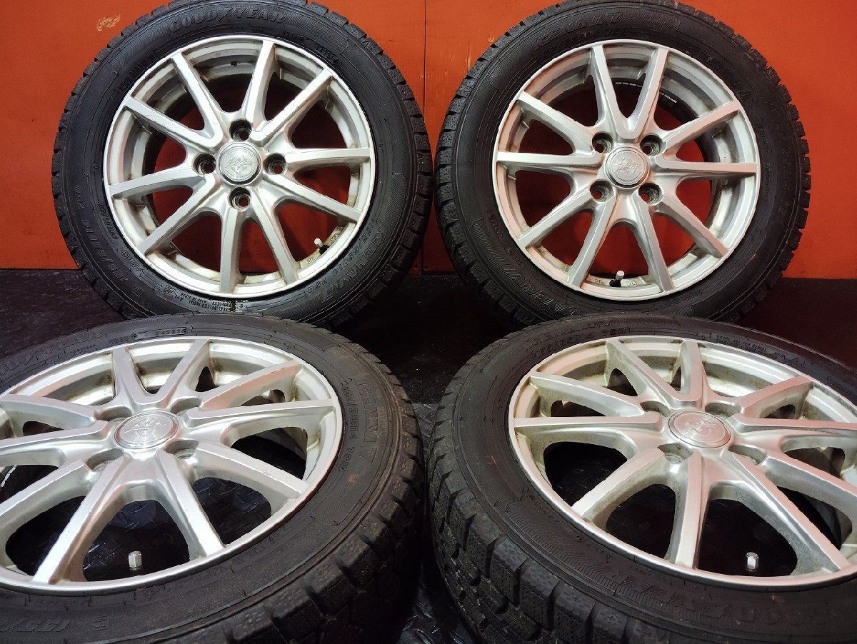 走行短め【GOODYEAR ICENAVI7 155/65R14】スタッドレス【WEDS