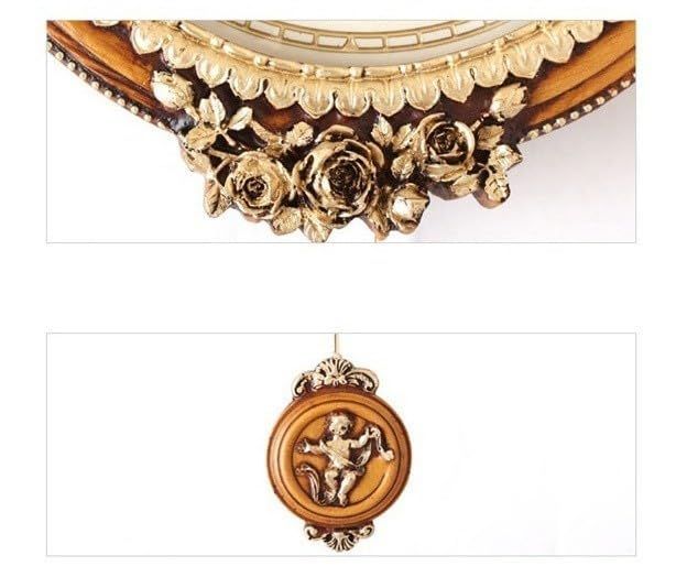 電波掛け時計 ゴールデンエンジェルラウンド振り子時計（ホワイト