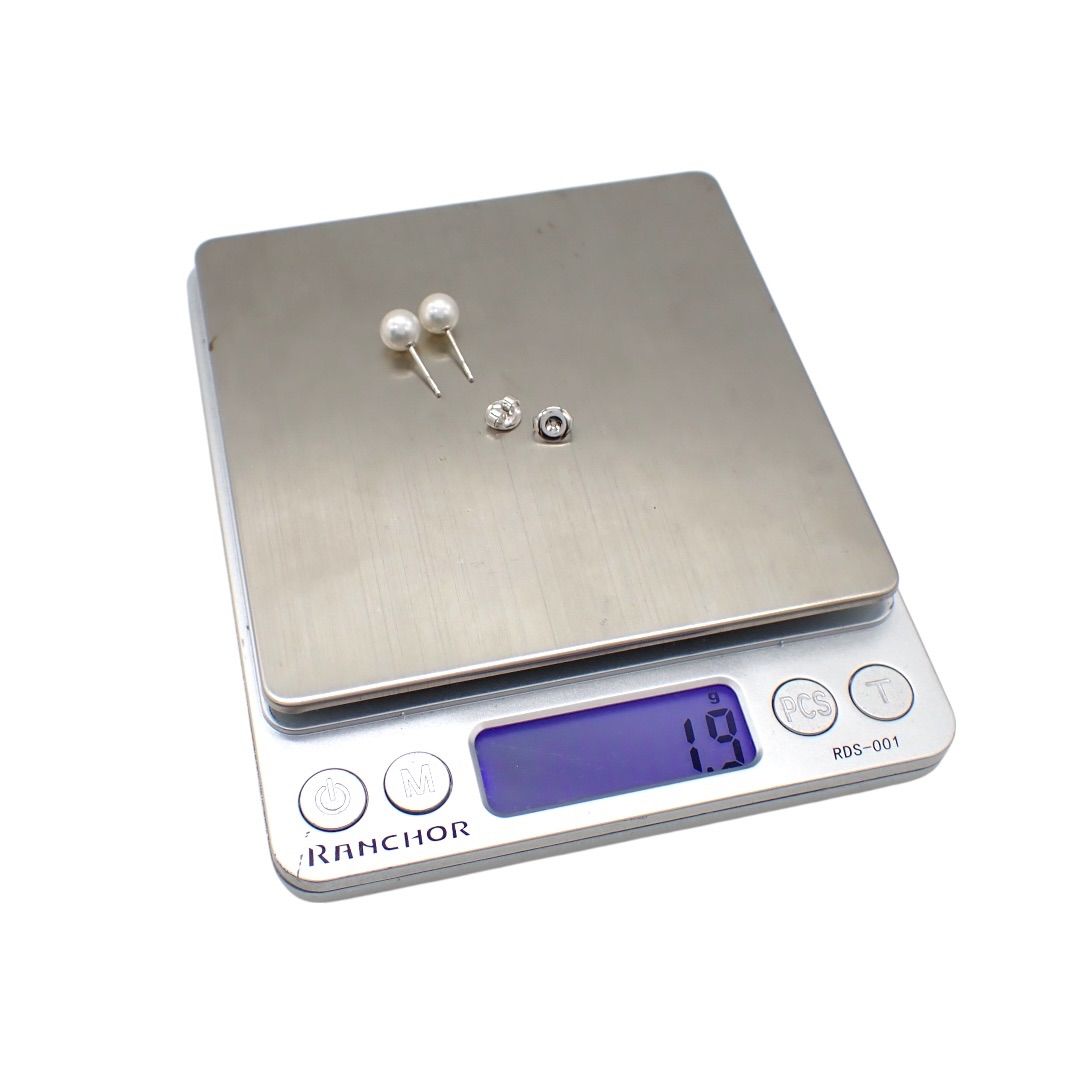 現行 箱 ミキモト MIKIMOTO 7.0mm あこや 真珠 パール K18 WG 750