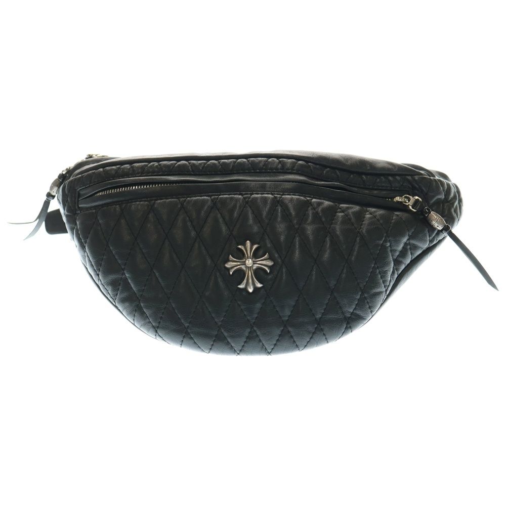 NO BRAND ノーブランド BIGTWIN ビッグツイン QUILTING LEATHER BAG クロスコンチョ キルティング レザー ボディバッグ ウエストバッグ ブラック