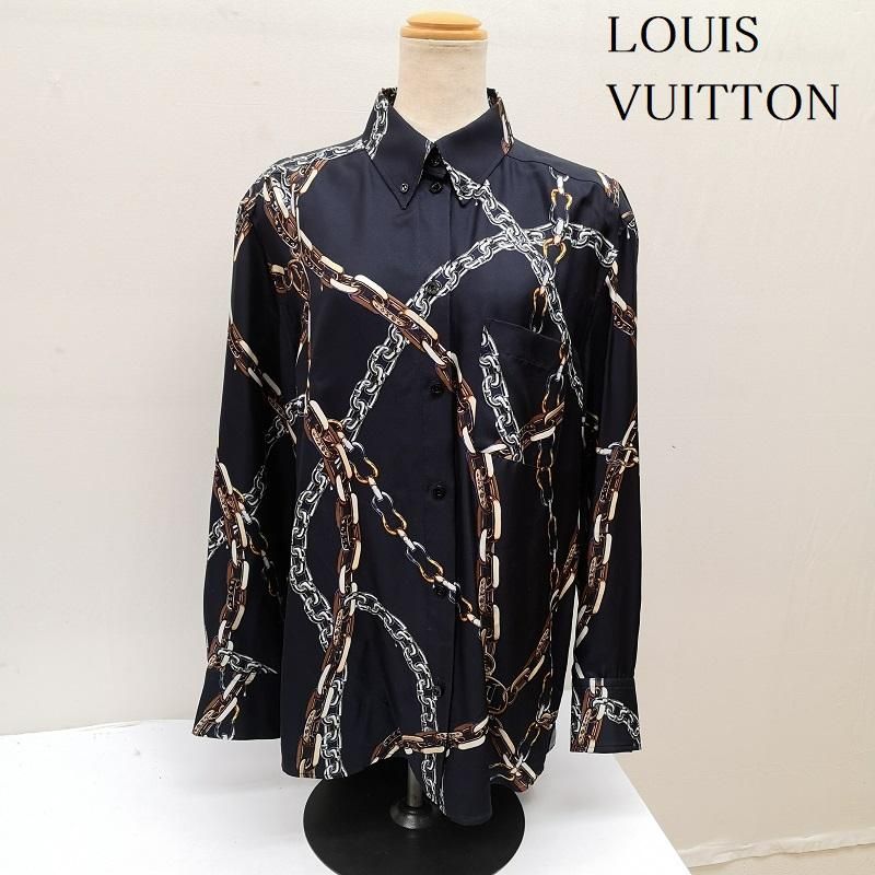 LOUIS VUITTON◆長袖ブラウス/38/シルク/GRN LOUIS VUITTON(ルイヴィトン) / 長袖ブラウス/38/シルク/GRN