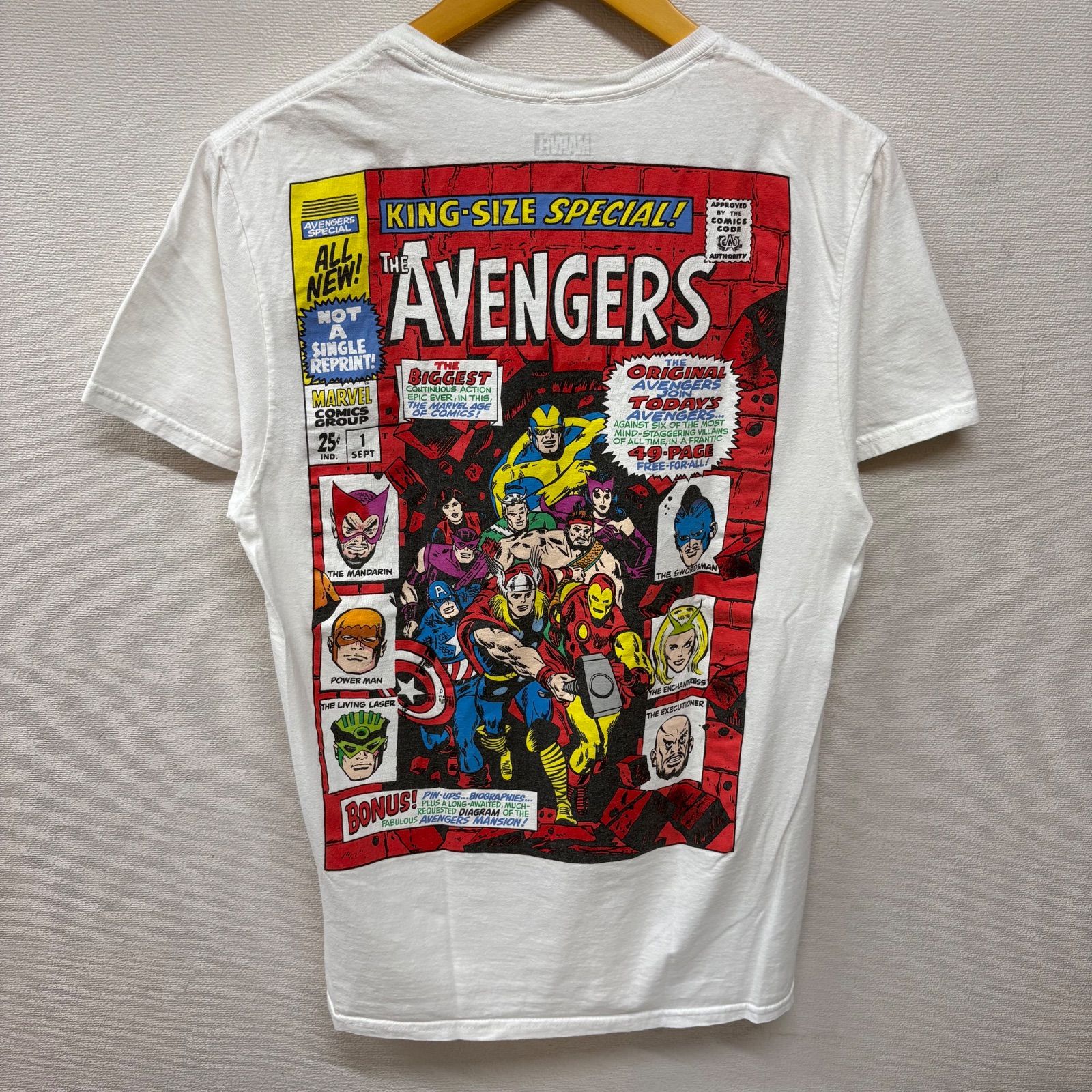 古着 M MARVEL Tシャツ 白 アイアンマン キャプテンアメリカ ソー 