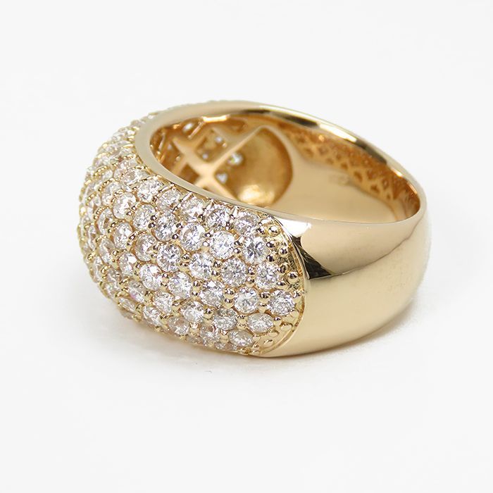 K18PG パヴェダイヤモンド リング】15号 ダイヤ合計3.00ct 鑑別