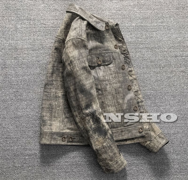 迷彩 シープスキン サードタイプ Gジャン ライダース レザージャケット