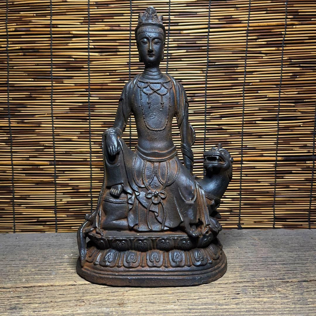 鉄器 鉄仏 坐獣像釈迦尼仏 家内仏堂 供養 禅意 茶室 置物 工芸品 鉄器 鉄仏 坐獣像釈迦尼仏 家内仏堂 供養 禅意 茶室 置物 工芸品