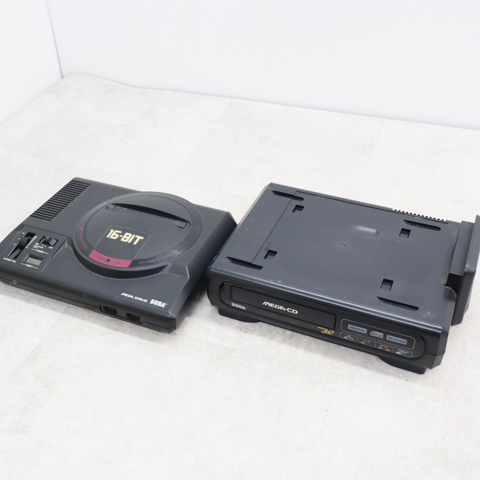 ◆ 本体のみ｜メガドライブ本体とメガCDのセット｜SEGA セガ HAA-2510 HAA-2910 MEGA-CD｜ゲーム機 本体 ジャンク レトロ■P2118