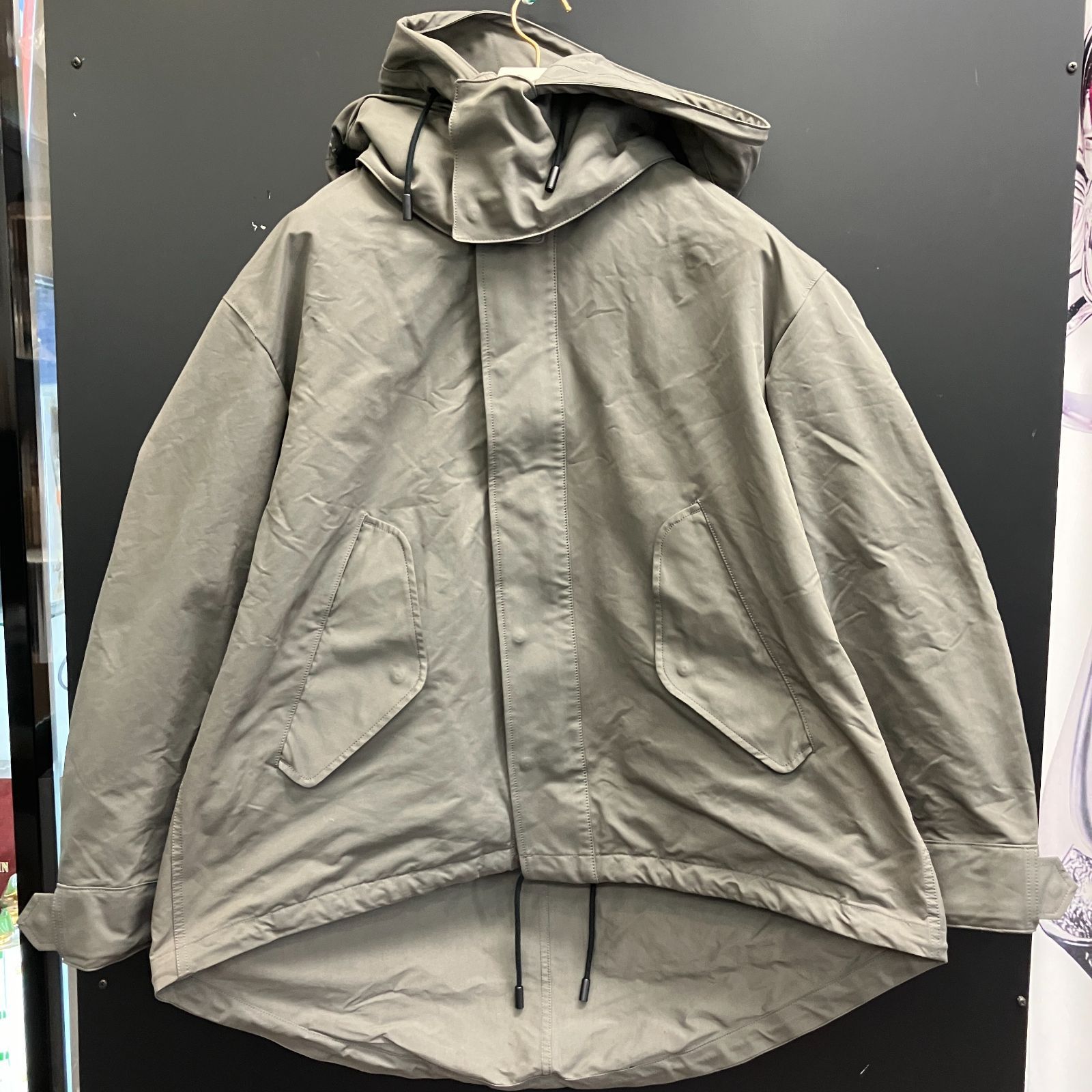 m001 (60) 美品 ザ・リラクス THE RERACS 18FW ショート丈 モッズコート サイズ46 18FW-RECT-182-NON カーキ系