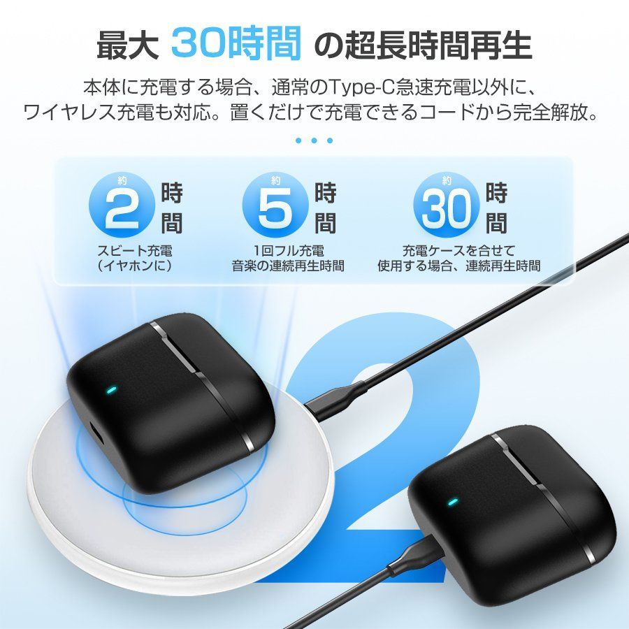 ワイヤレスイヤホン Hi-Fi音質 Bluetooth IPX6防水 - イヤホン