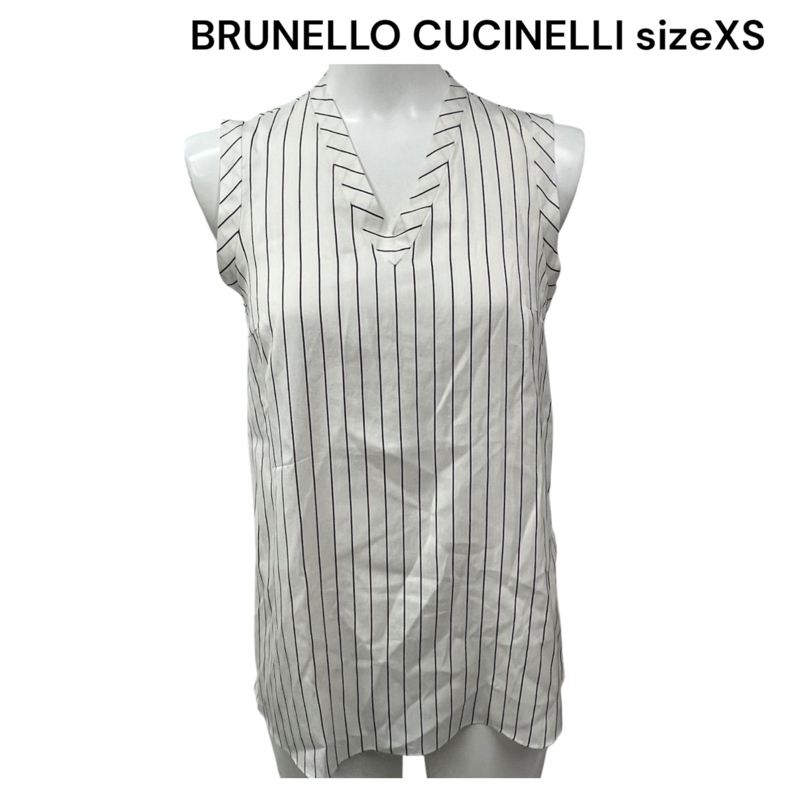 ブルネロクチネリ BRUNELLO CUCINELLI シルク ノースリーブ ブラウス シャツ XS レディース S5P621