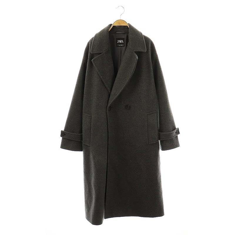 【新品未使用】ザラ　ツイード　ロング　チェスターコート　サイズXL 新品未使用】ZARAロングコート - メルカリ