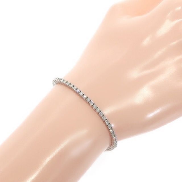 未使用品】テニスブレスレット Pt850 プラチナ ダイヤモンド 2.00ct