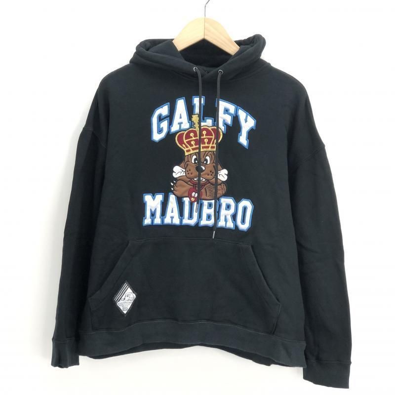【中古】GALFY × MADBRO パーカー L ブラック ガルフィー マッドブロ[10]