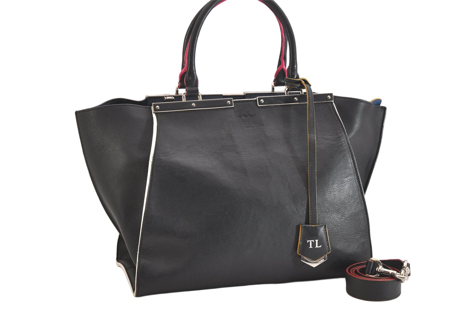 FENDI プチトゥージュール ハンドバッグ 2way ショルダーレザー 黒 