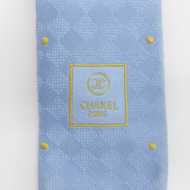シャネル CHANEL ココマーク レギュラー ネクタイ 総柄 シルク