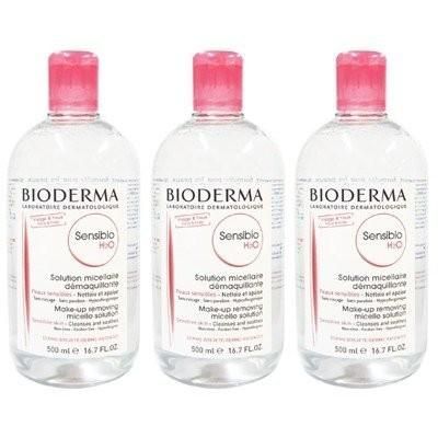3本セット ビオデルマ サンシビオ 500ml H2O D (クレアリヌ) クレンジング ウォーター メイク落とし 洗顔 エイチツーオー BIODERMA