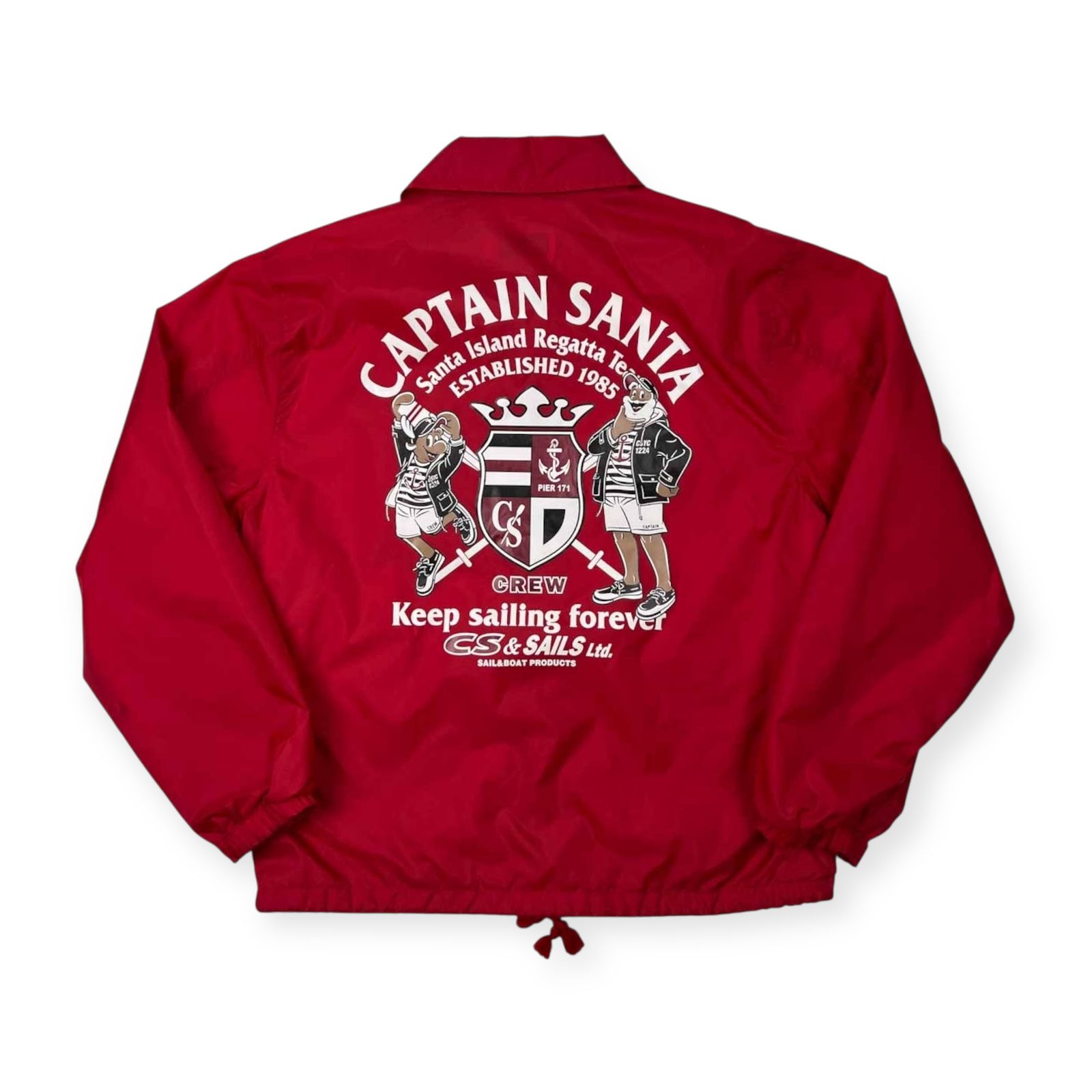 CAPTAIN SANTA バックロゴ 中綿 スタジャン Lサイズ ネイビー CAPTAIN SANTA キャプテンサンタ 背中BIGプリント ナイロン