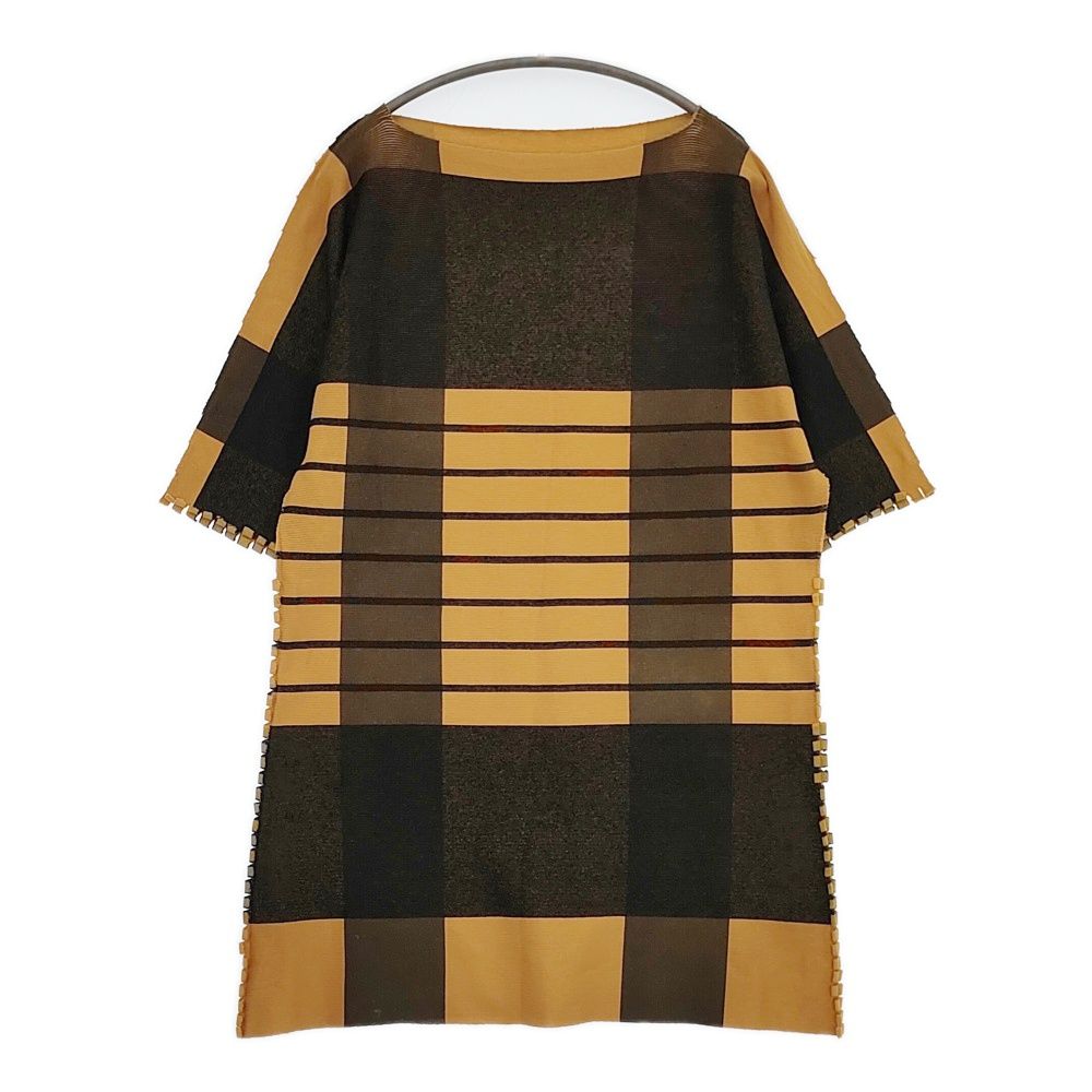 ISSEY MIYAKE A-POC INSIDE チェック柄 IM33KH705 チュニック オレンジ イッセイミヤケ エイポック インサイド【中古】5-0707M△ ISSEY MIYAKE A-POC INSIDE チェック柄 IM33KH705 七分袖 サイズ2