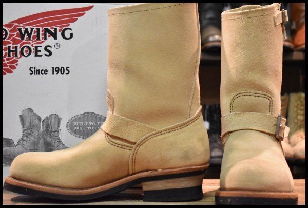 8D 08年 レッドウィング 8268 スエード エンジニア ホーソーンアビレーンラフアウト スチールトゥ ブーツ redwing HOPESMORE FJ196