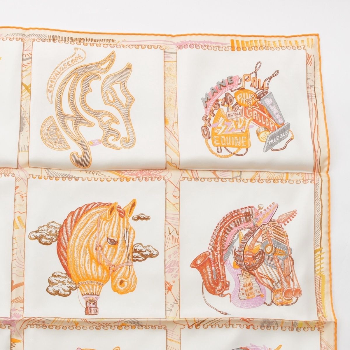 エルメス カレ90 Chevaloscope シュヴァルスコープ シルク スカーフ