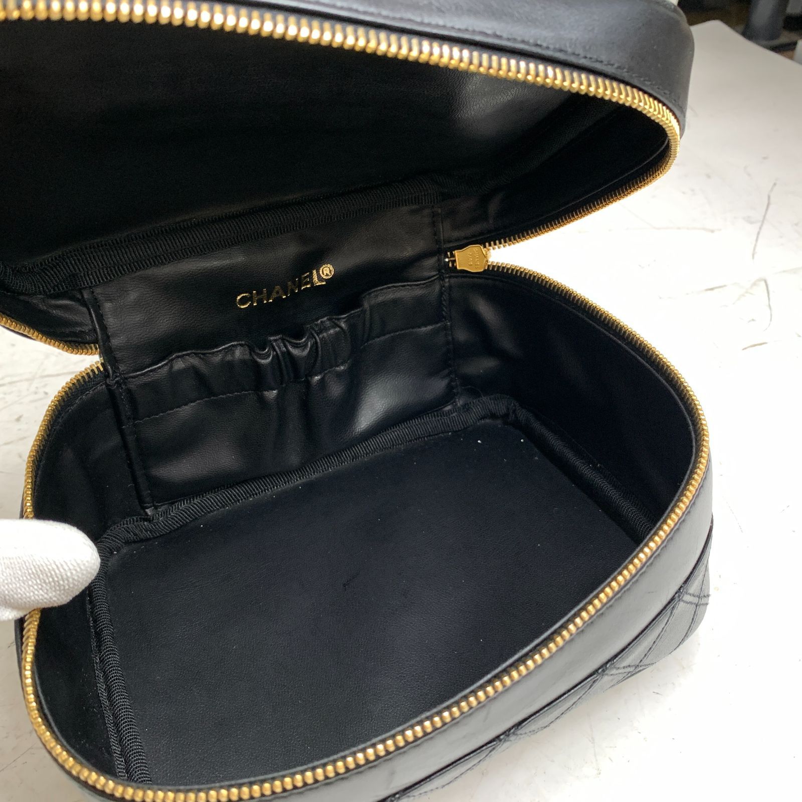 f001 L 鑑定済 CHANEL シャネル ビコローレ マトラッセ バニティ