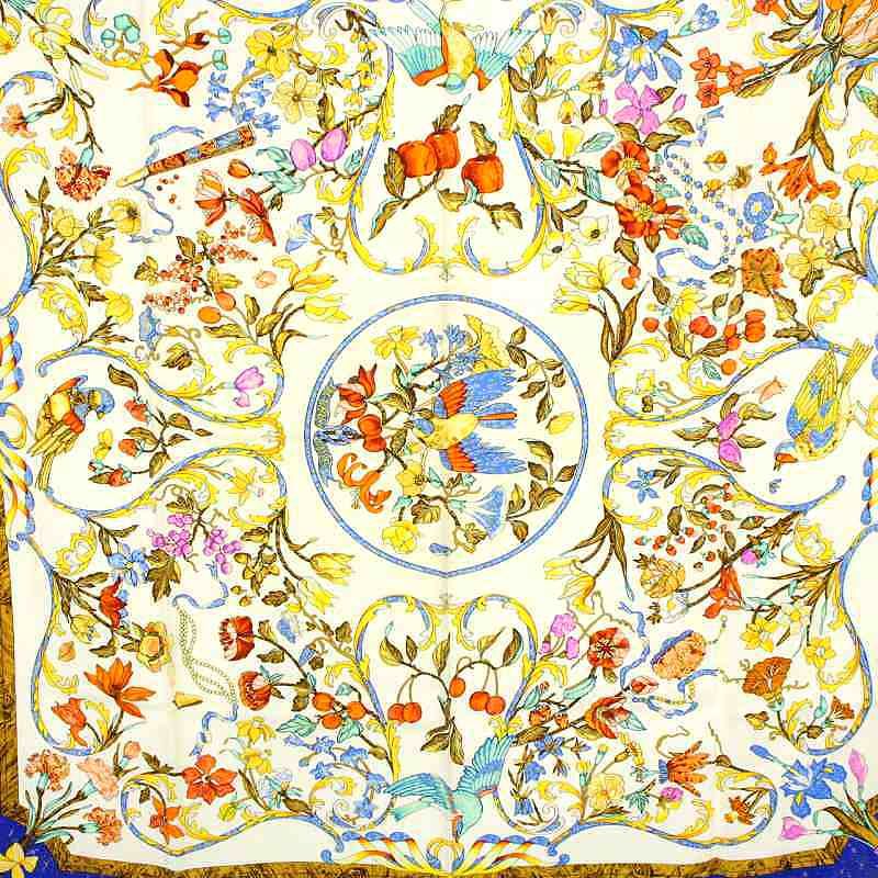HERMES エルメス カレ90 スカーフ 東洋の石と西洋の石細工 エルメス カレ90 PIERRES d' ORIENT et d' OCCIDENT 東洋の石と