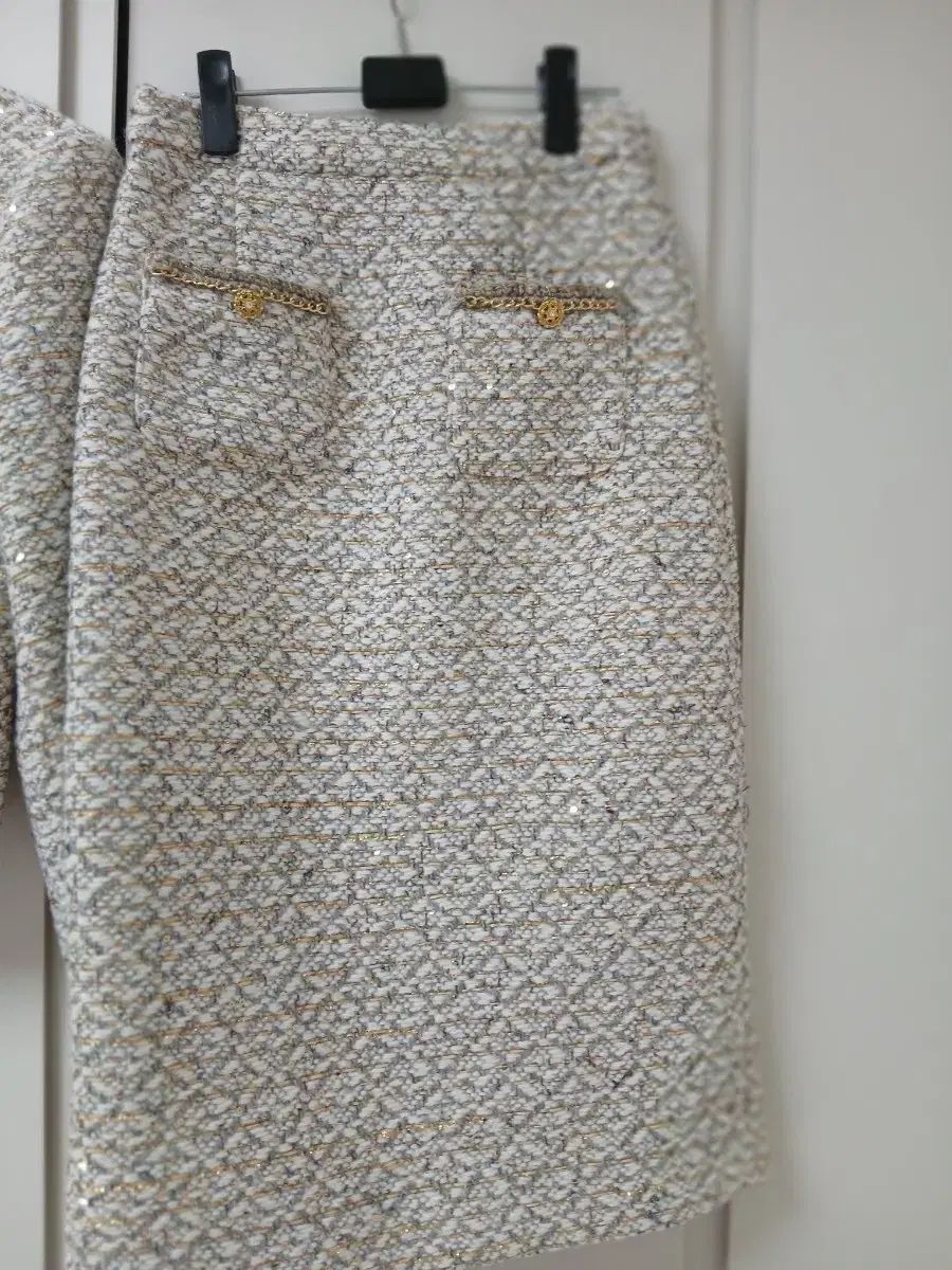 空気感のある ツイード ジャケット スカート セットアップ スーツ 55