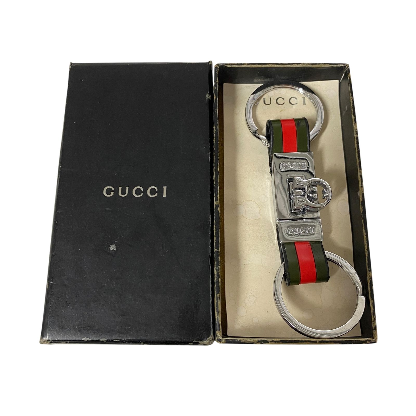 【未使用】GUCCI グッチ シェリーライン レザー キーホルダーキーリング 中古】GUCCI グッチ キーホルダー シェリーライン 革 レザー