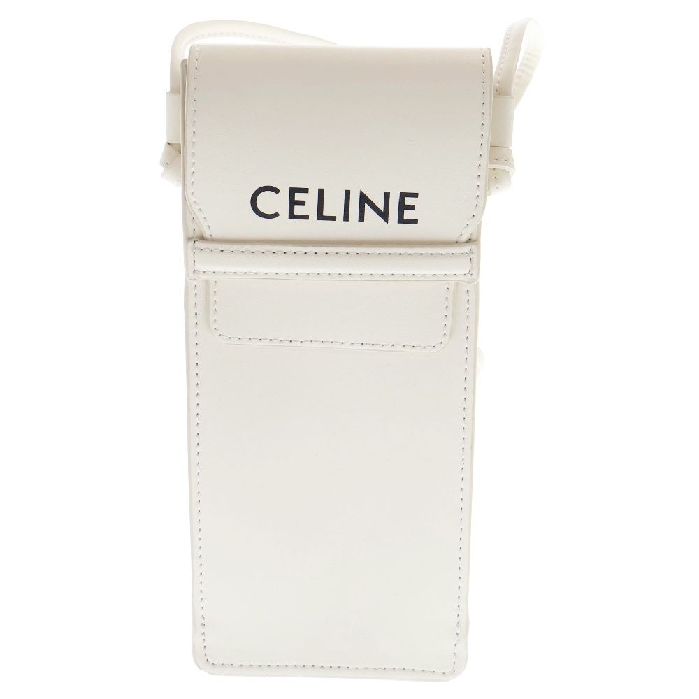 CELINE (セリーヌ) ロゴプリントレザーサングラスケース ホワイト
