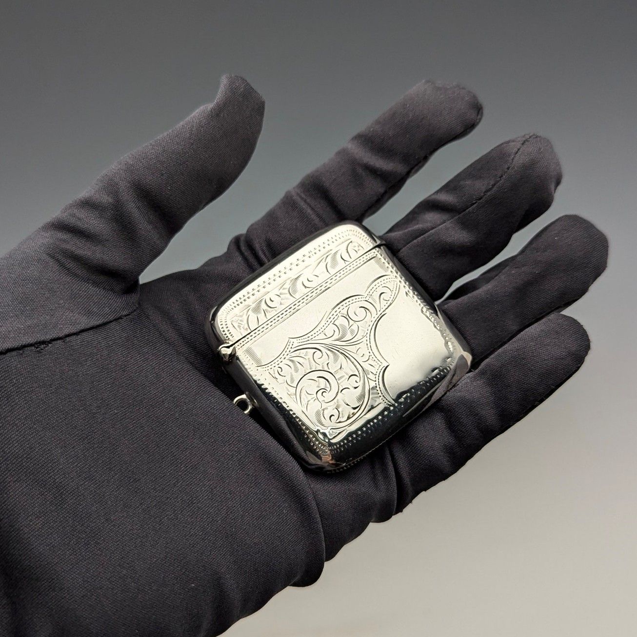 1907年 英国アンティーク 純銀製 ヴェスタケース 31g マッチケース 