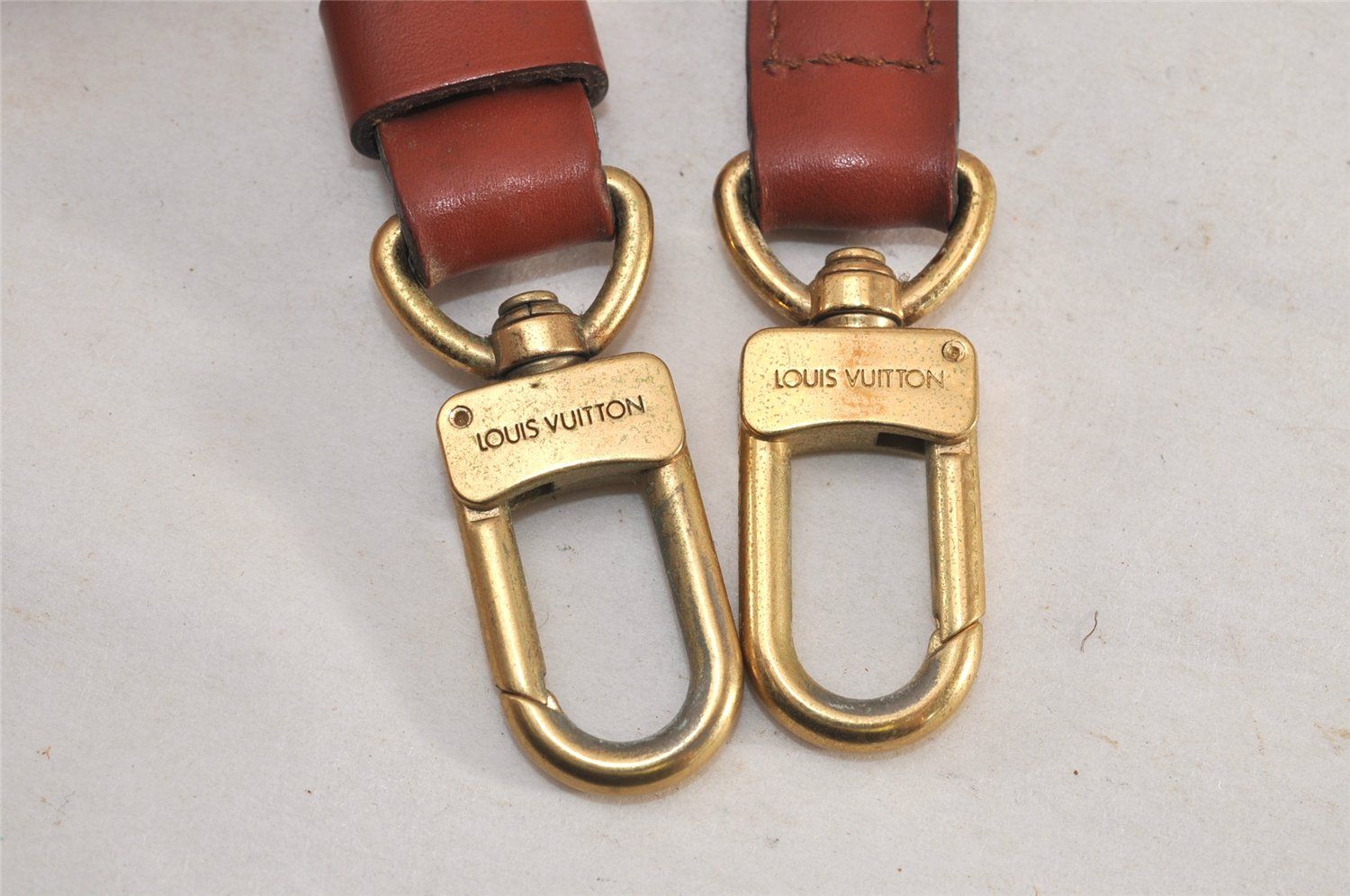 Louis Vuitton レザー ストラップ ブラウン LOUIS VUITTON ルイヴィトン レザー ショルダーストラップ