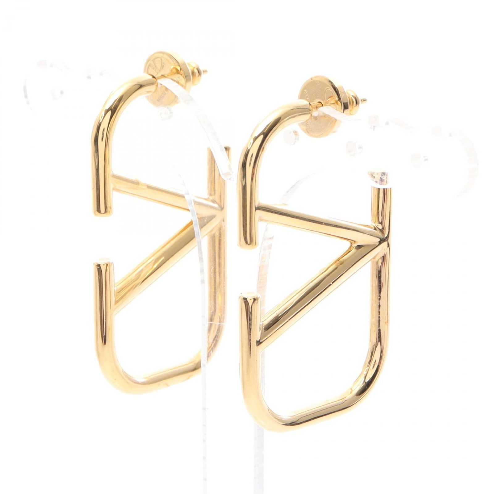 ヴァレンティノ ガラヴァーニ Valentino Garavani ピアス Vロゴ GP ゴールドメッキ ピアス レディース Used A