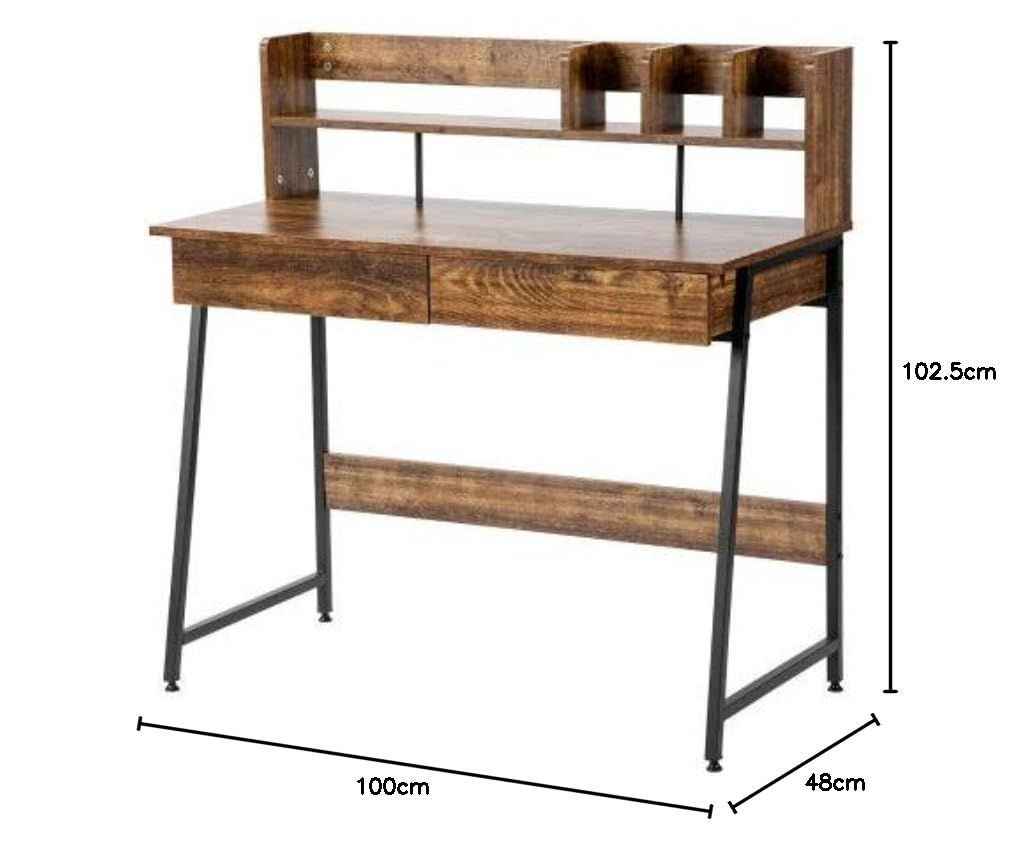 全商品送料無料! 在庫処分 table study 学習机 書斎デスク ブラウン 書斎机 デスク付きシェルフ シェルフ付きデスク ミシン台 座デスク 収納付 木製 勉強机 パソコンデスク パソコンデスク 机 机 引き出し付き デスク オーエスジェイ OSJ