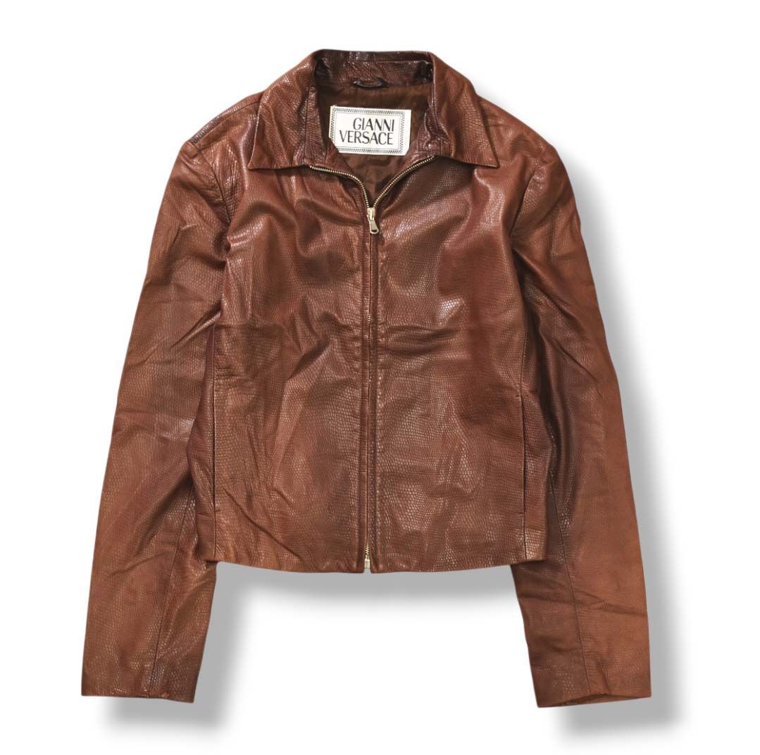Gianni Versace レザージャケット ブルゾン 80s 90s 希少】 80s 90s ヴィンテージ イタリア製 GIANNI VERSACE ジャンニ