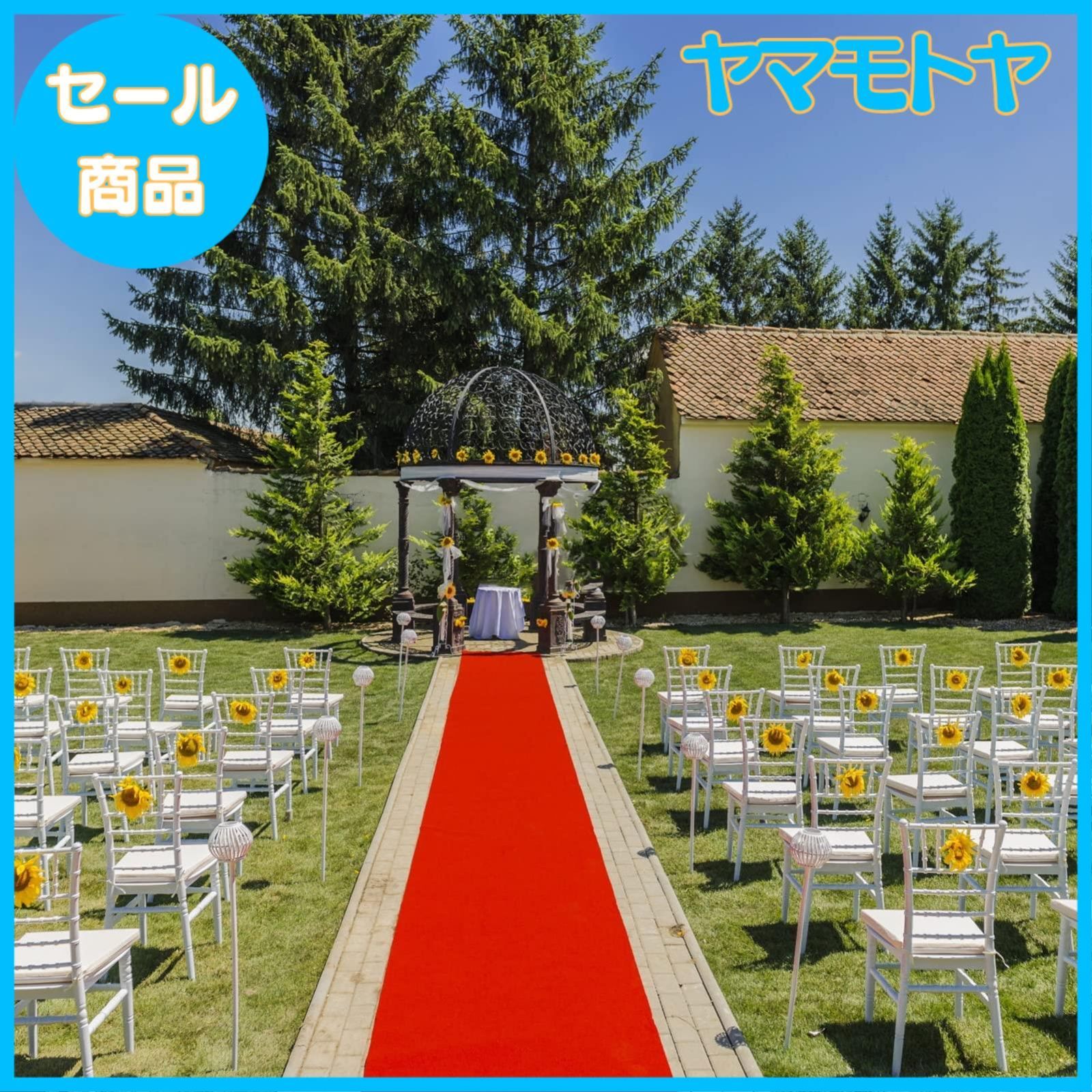 特売】朱赤毛氈（もうせん）、1x10M 展示会用 レッドカーペット